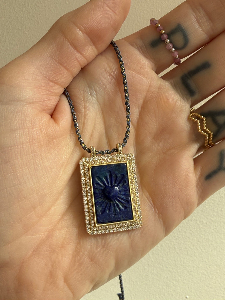 Collier Coeur Lapis Lazuli 🪞ÉCOUTE PROFONDE