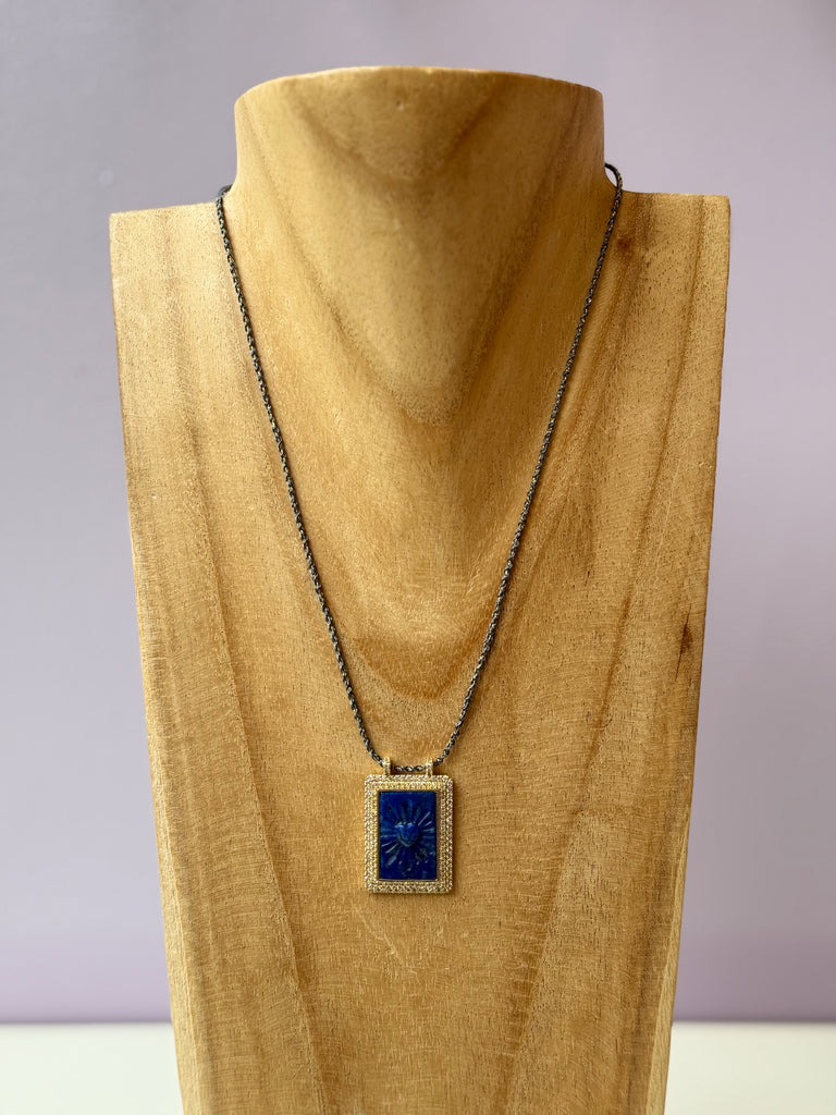 Collier Coeur Lapis Lazuli 🪞ÉCOUTE PROFONDE