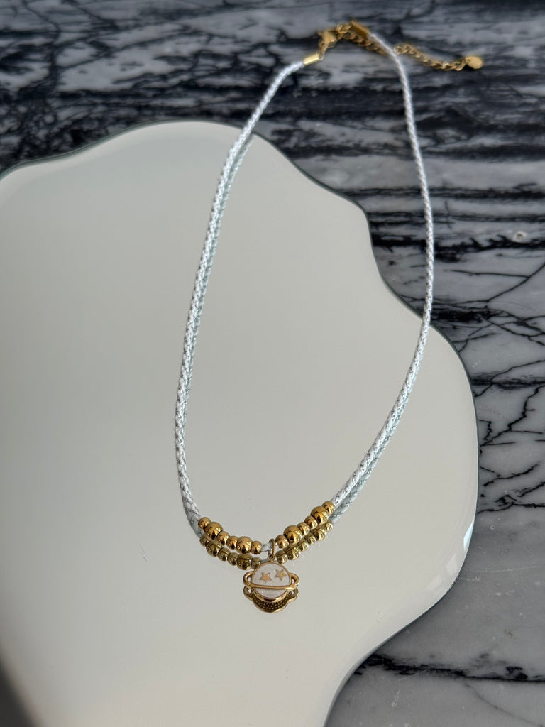Collier Saturne paillettes