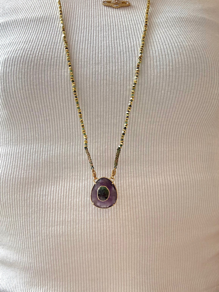 Collier Sautoir harmonie Fluorite