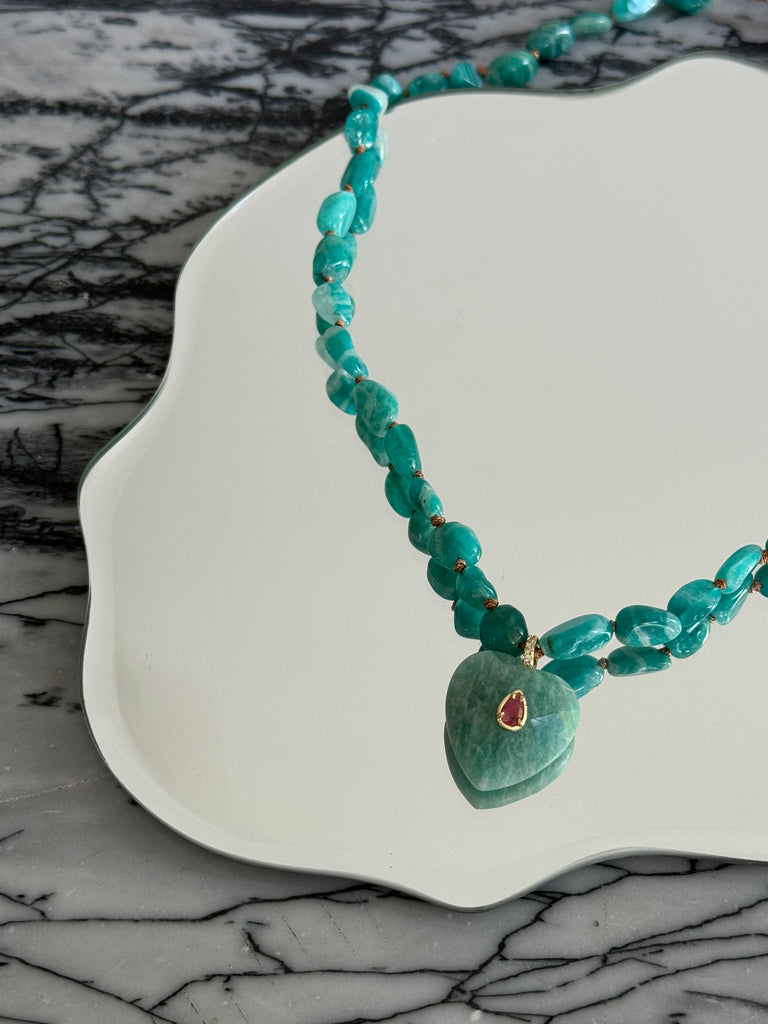 Collier Titanic Coeur Amazonite