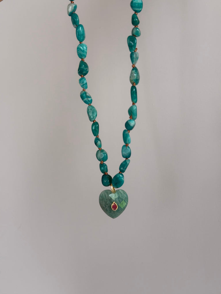 Collier Titanic Coeur Amazonite