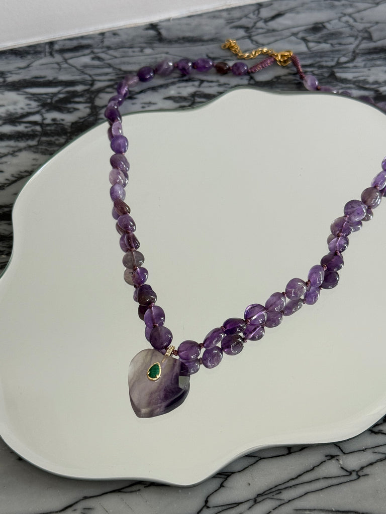 Collier Titanic Coeur Amethyste