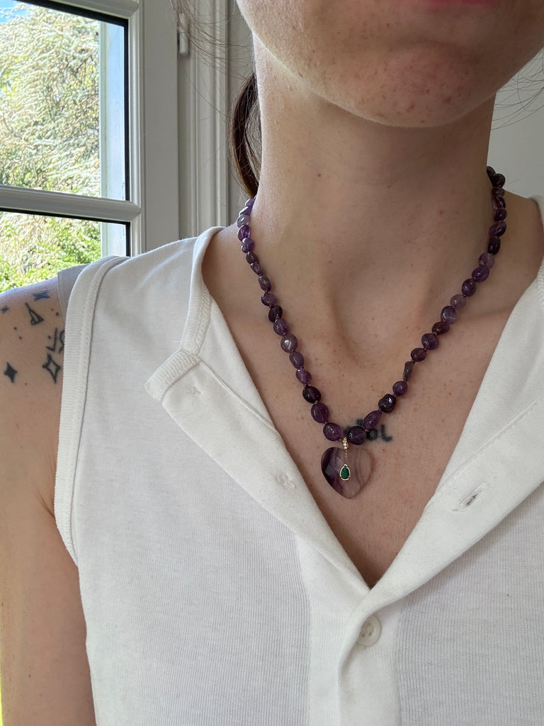 Collier Titanic Coeur Amethyste