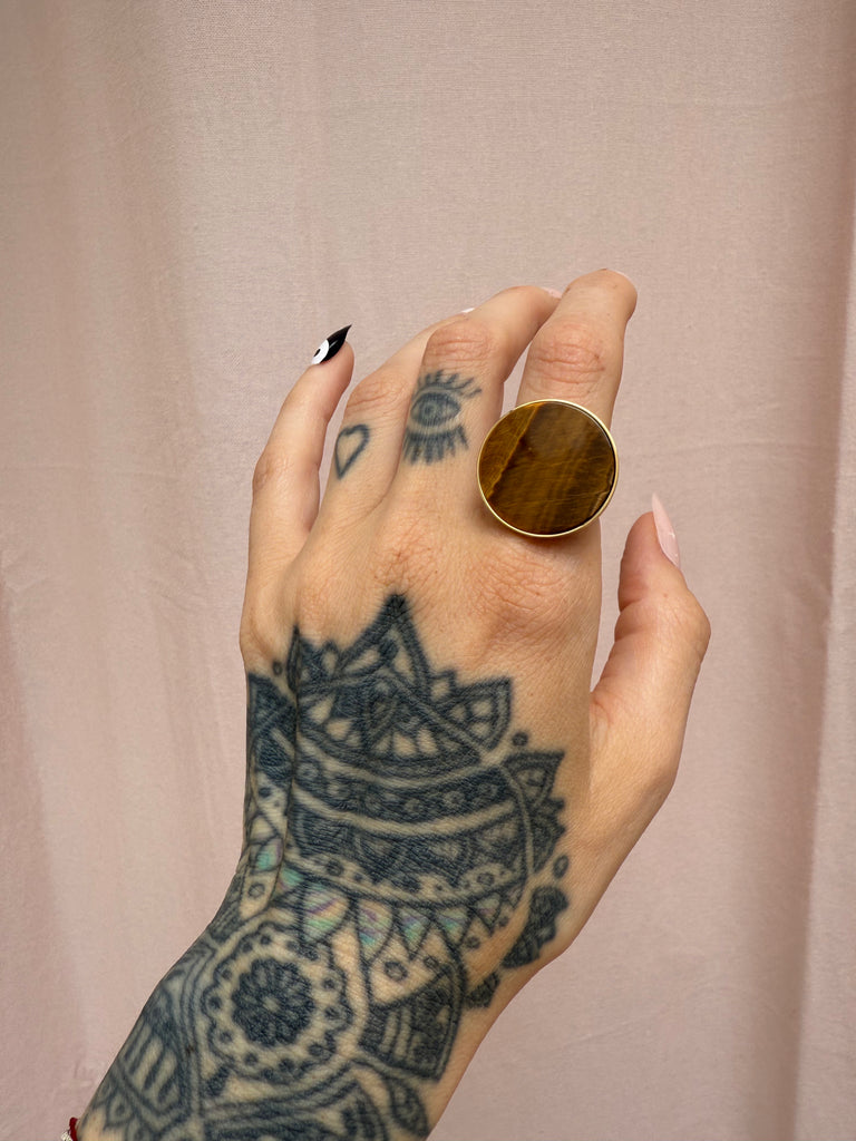 Bague plateau Oeil de Tigre