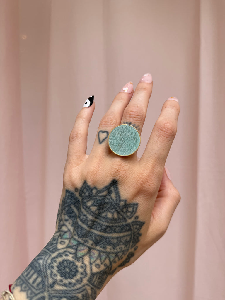 Bague plateau Amazonite