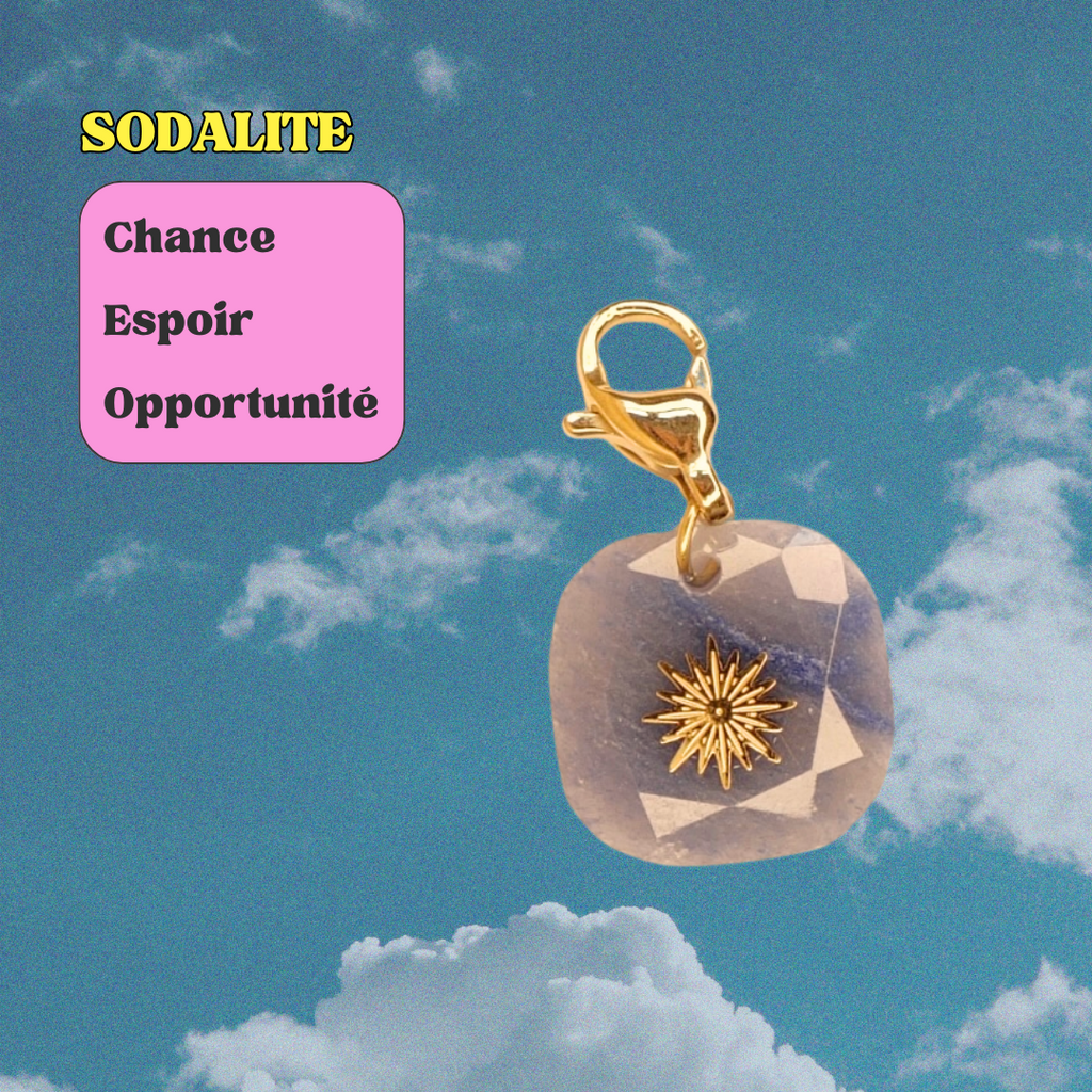 Charm ✦ Quartz rose & Sodalite Soleil