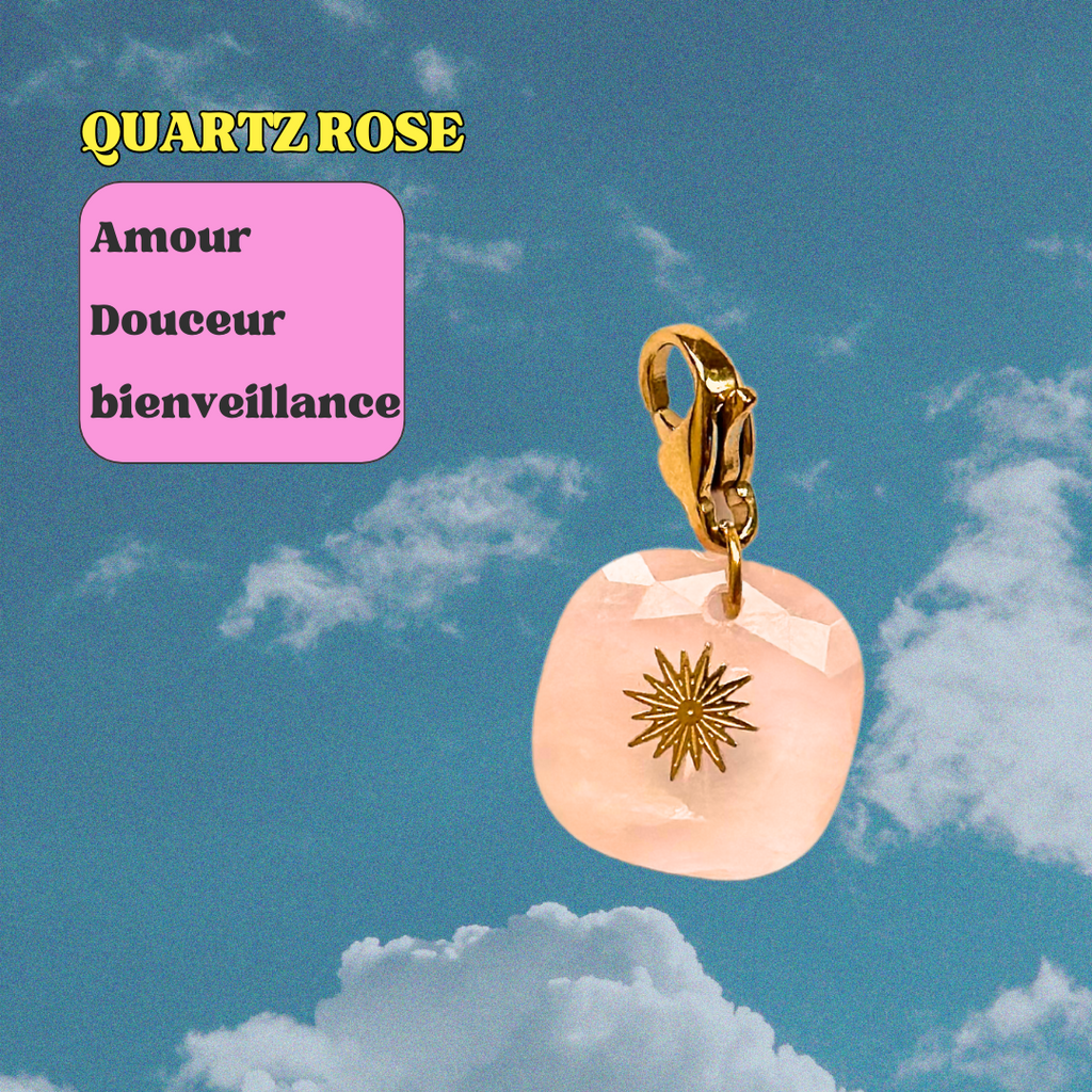 Charm ✦ Quartz rose & Sodalite Soleil