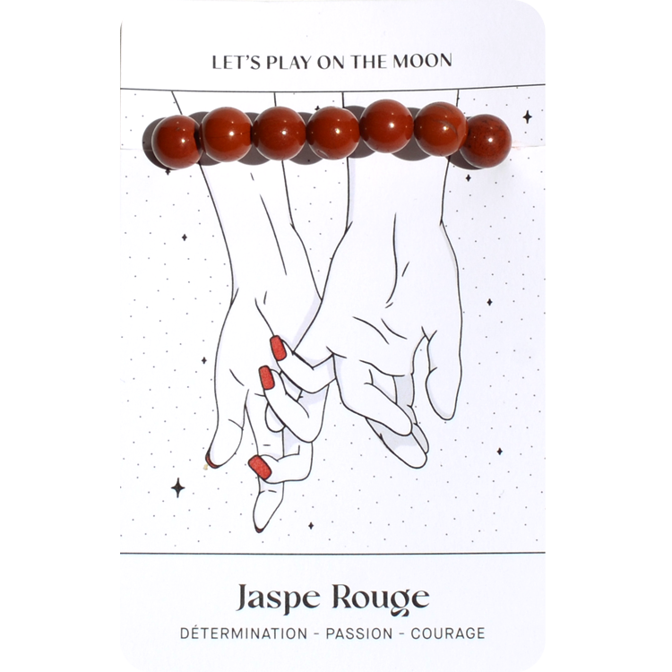 Bracelet de Jaspe Rouge 8mm : Détermination, Passion, Courage
