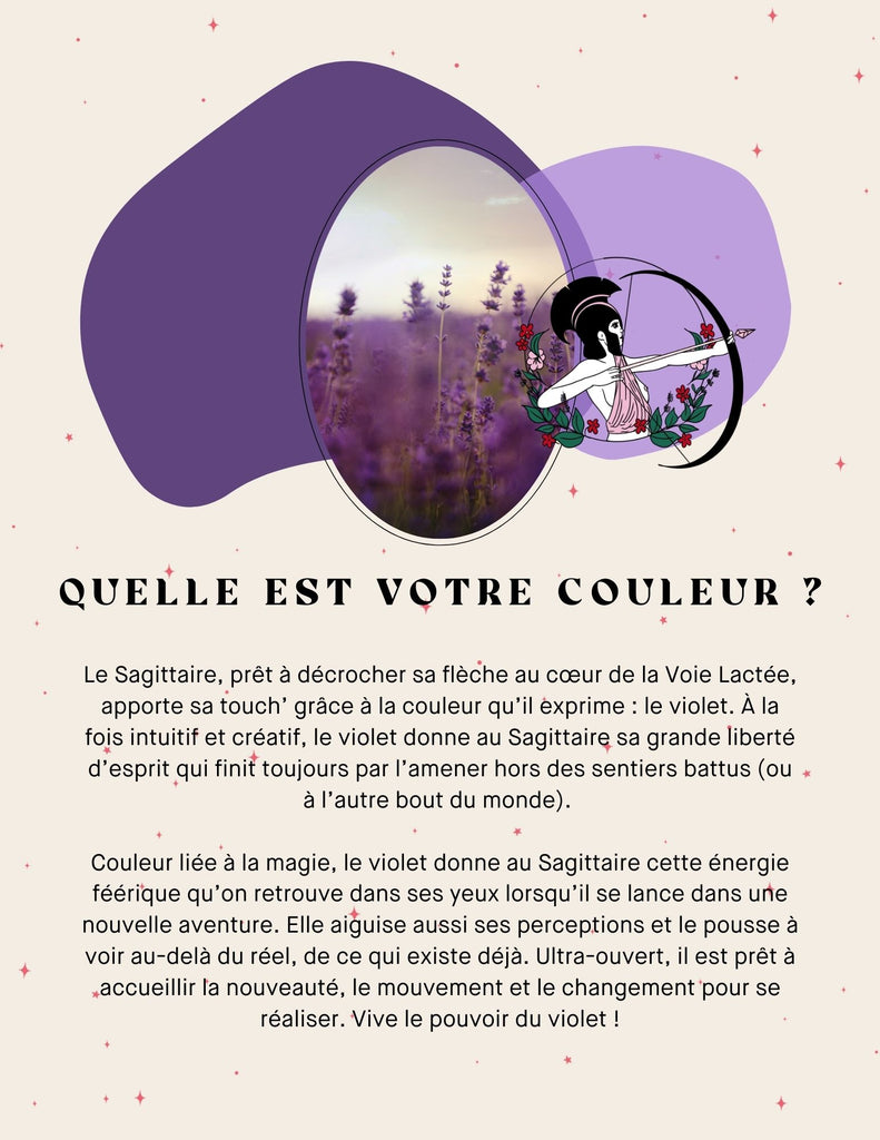 Couleur du Sagittaire dans l'ebook du Sagittaire