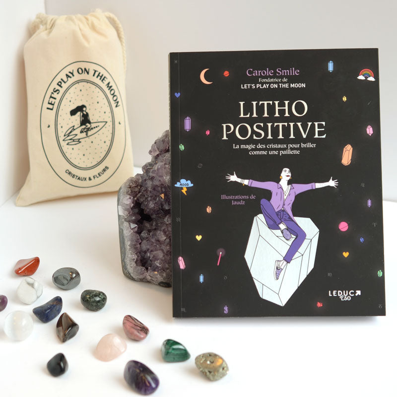 Photo du kit des 40 cristaux pour débuter en Litho Positive avec le livre de Carole Smile