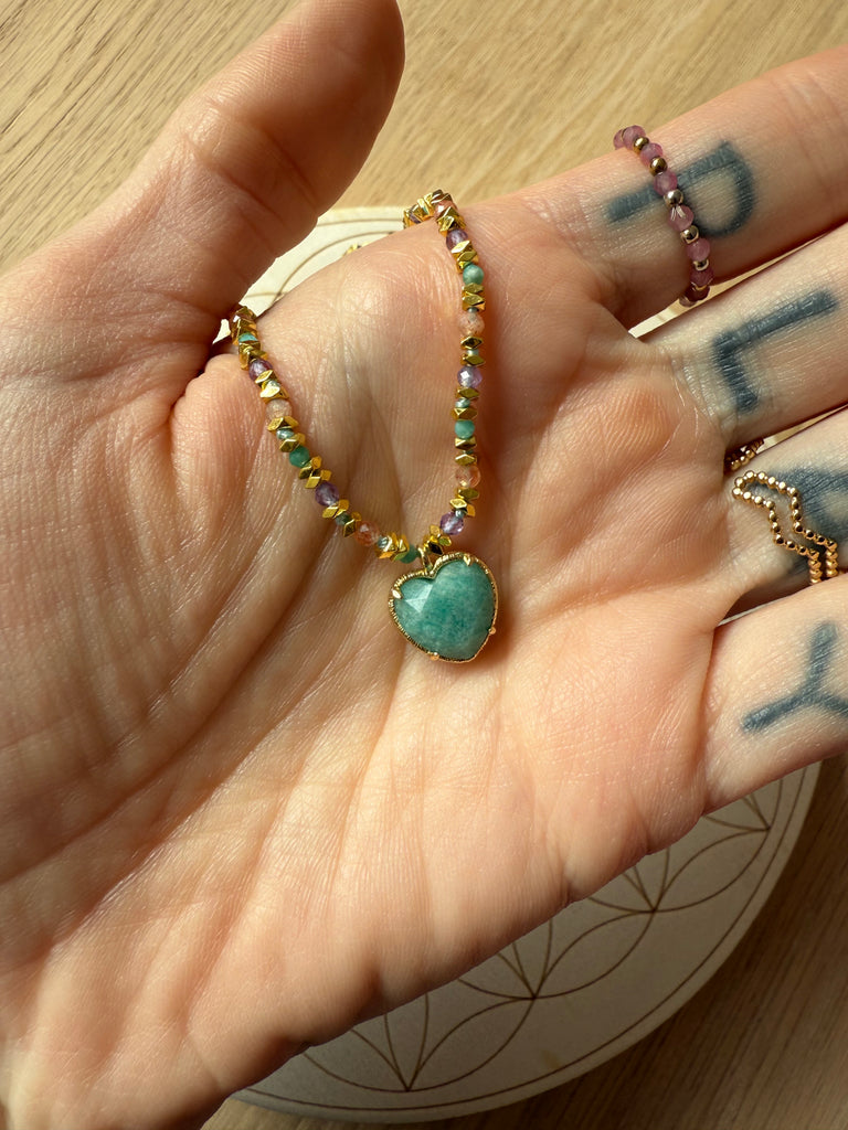 Collier Coeur Amazonite