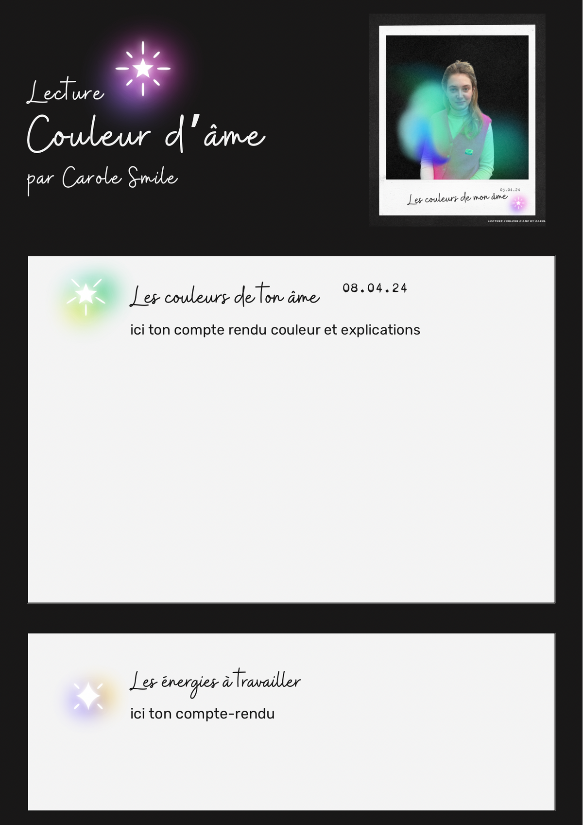 ✦ Lecture Couleur d'âme ✦ par Carole Smile