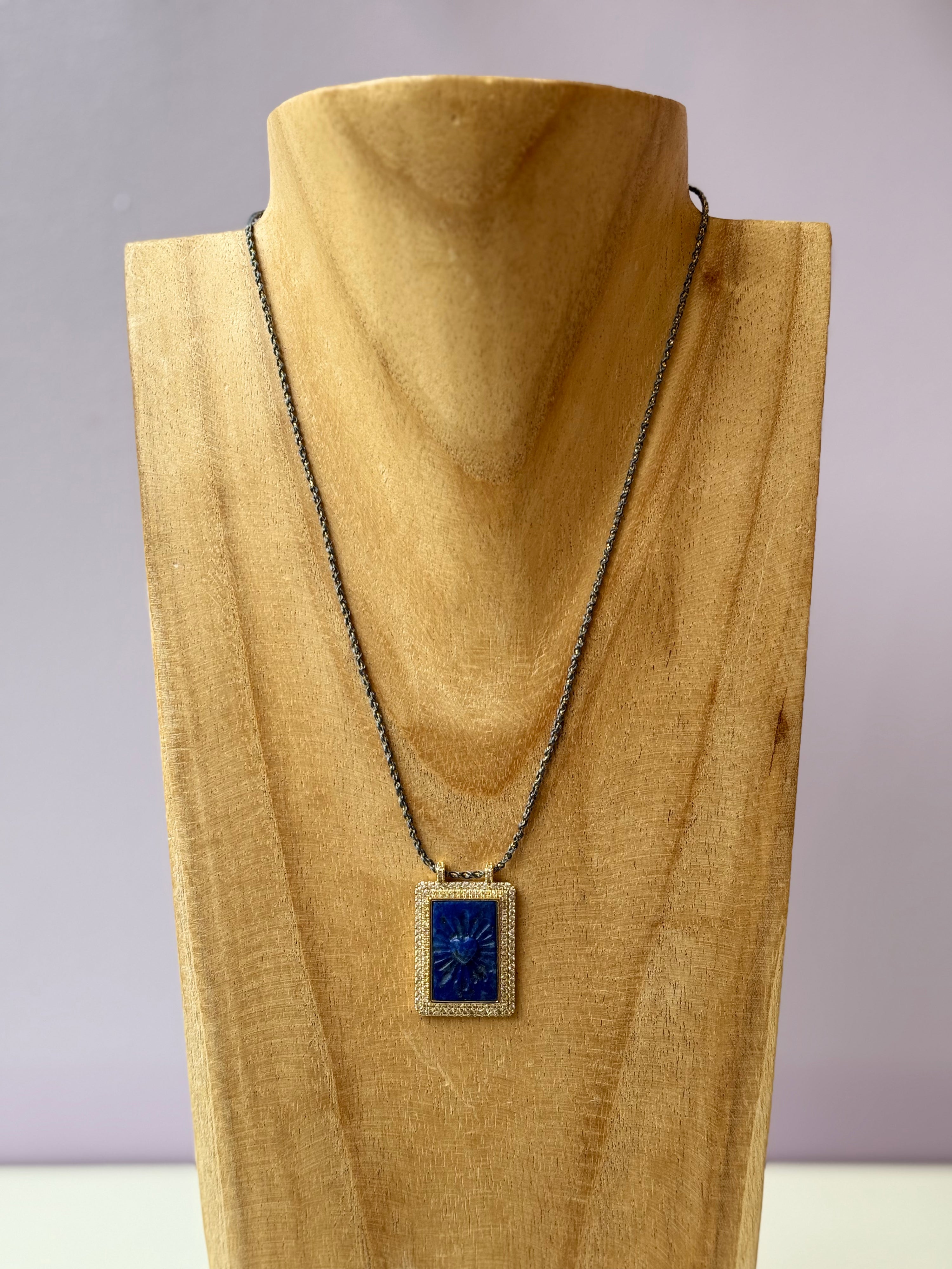 Collier Coeur Lapis Lazuli 🪞ÉCOUTE PROFONDE