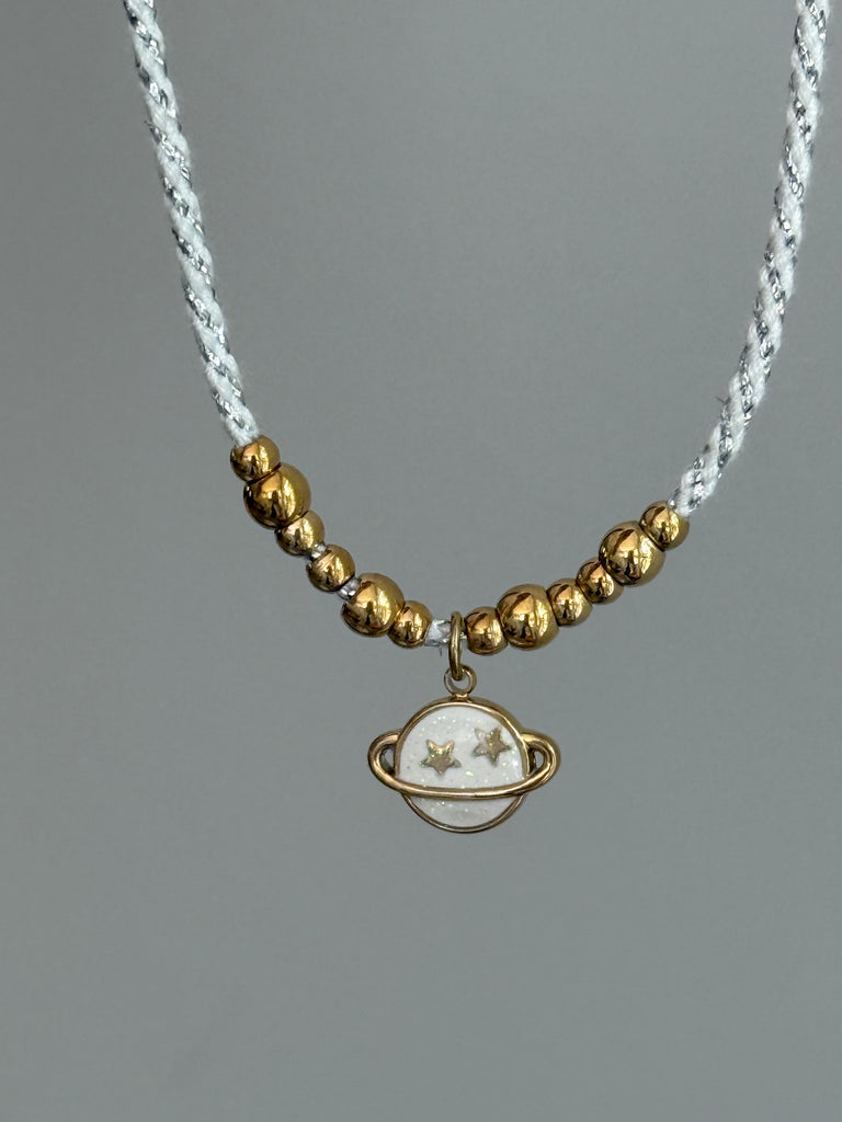 Collier Saturne paillettes
