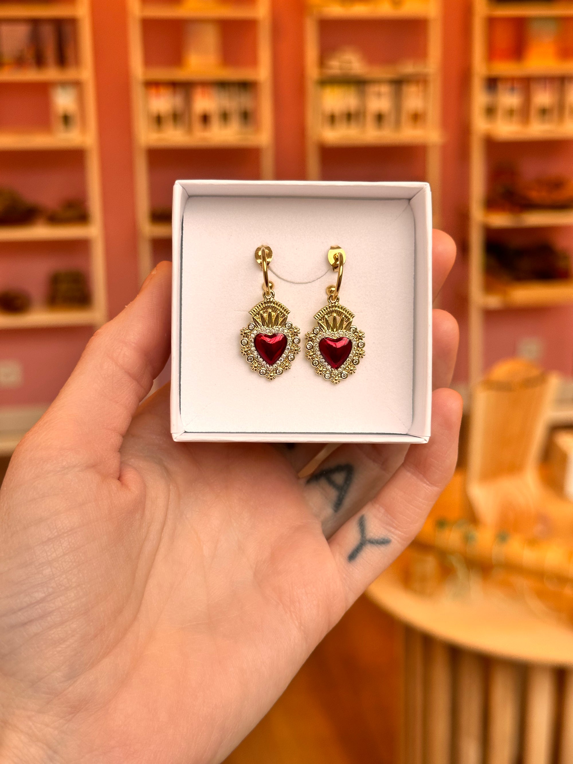 boucles d'oreilles ♥️ Coeur rayonnement