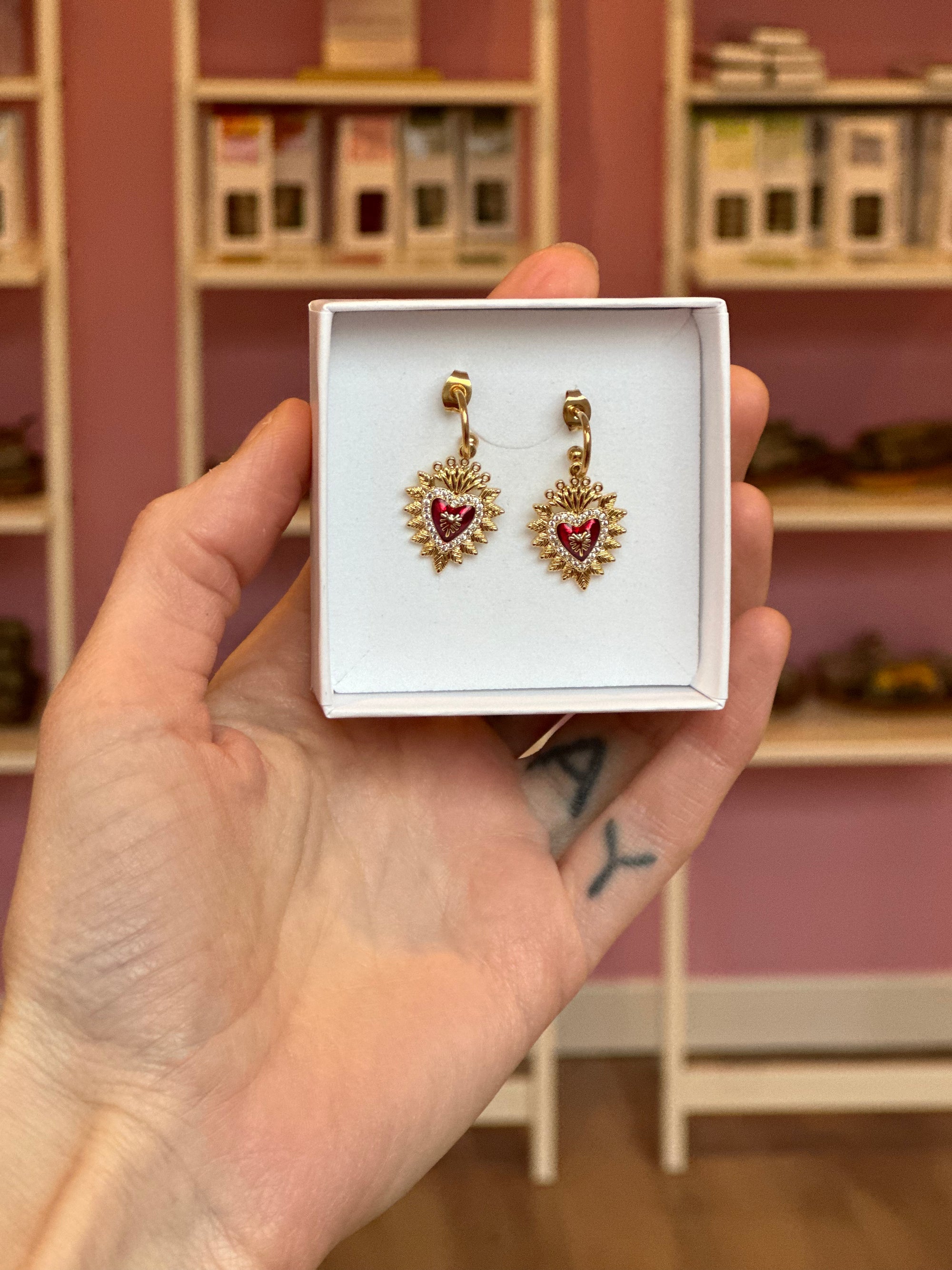 boucles d'oreilles ♥️ Coeur rayonnement