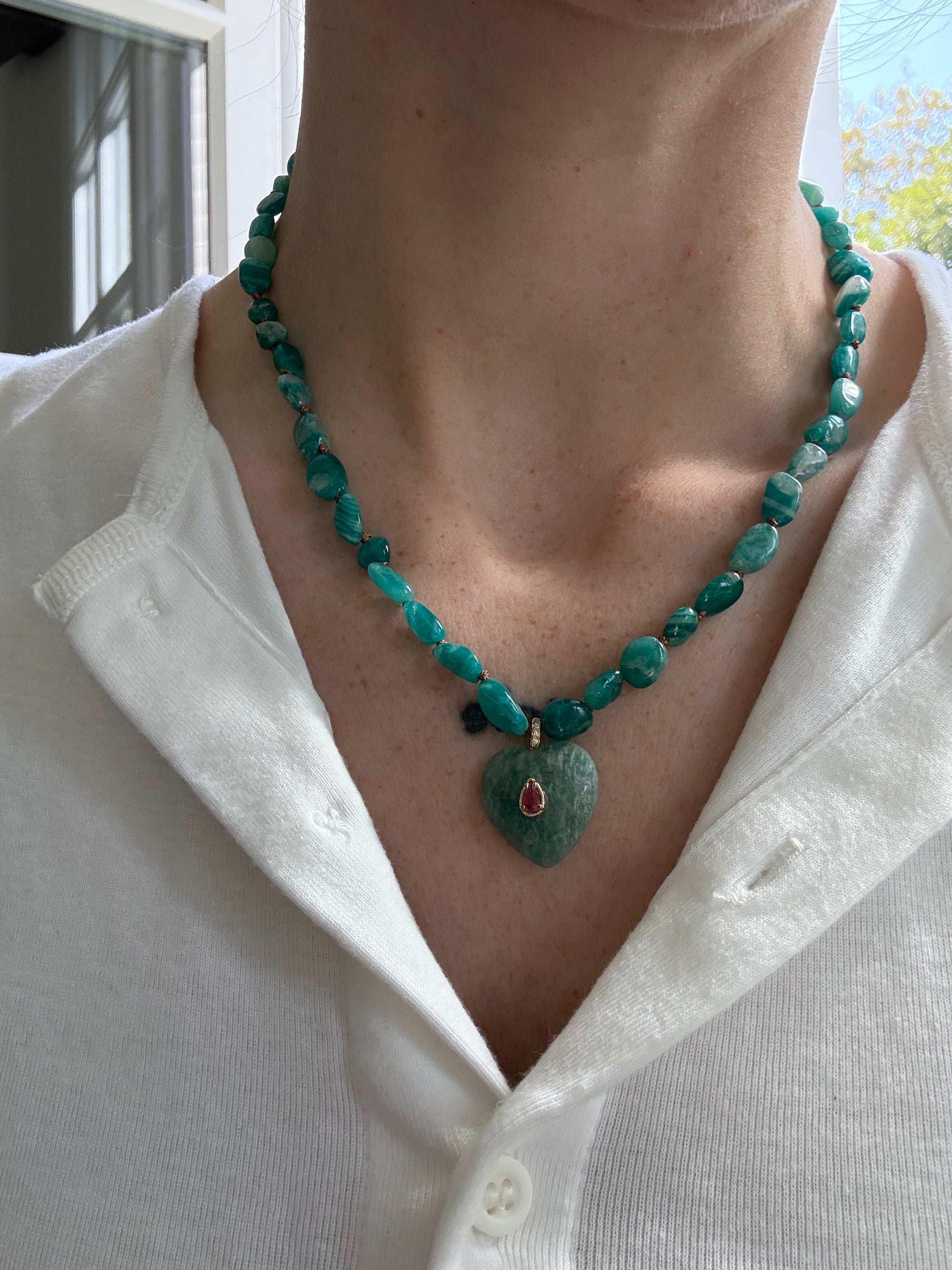 Collier Titanic Coeur Amazonite
