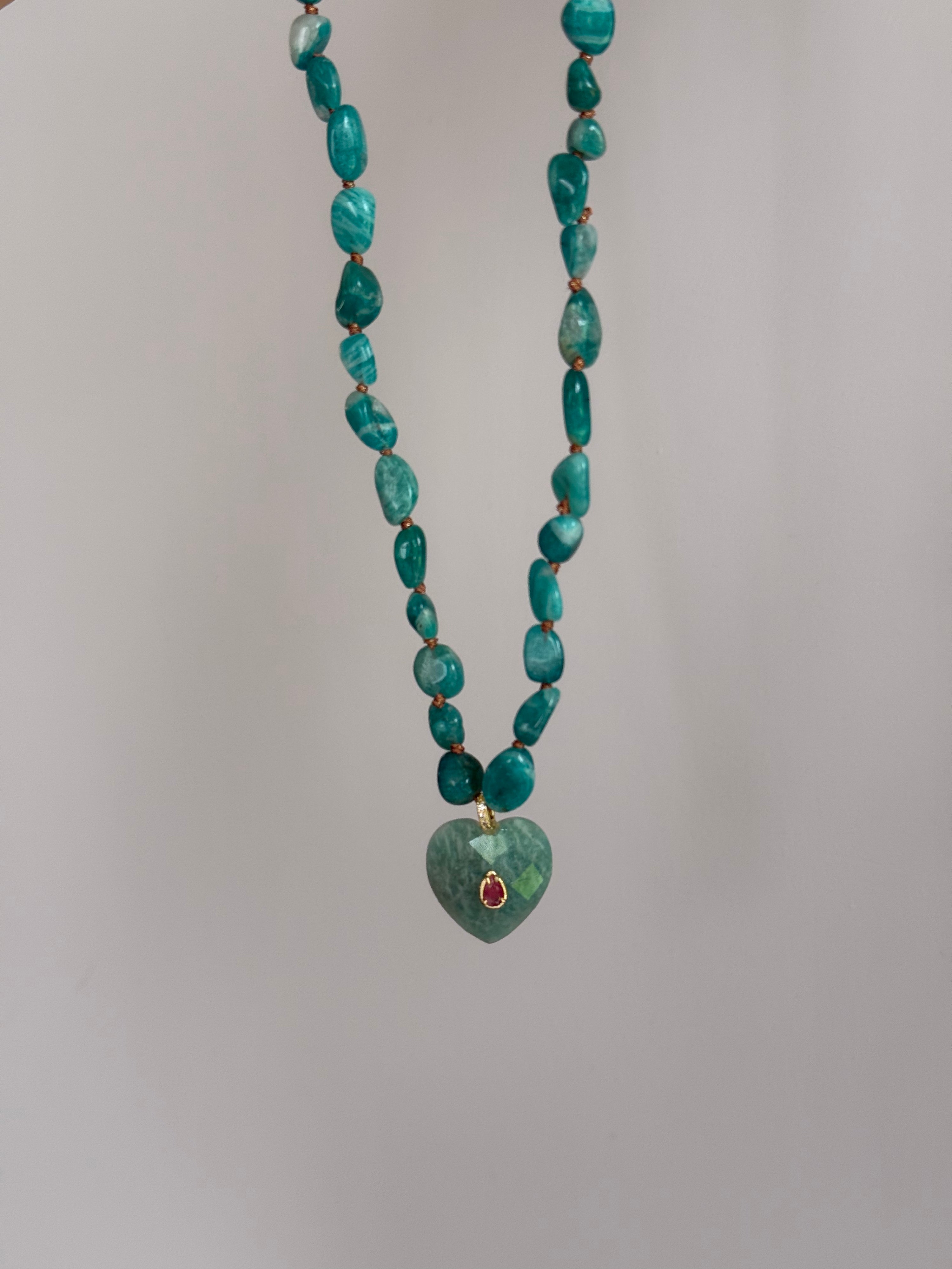 Collier Titanic Coeur Amazonite