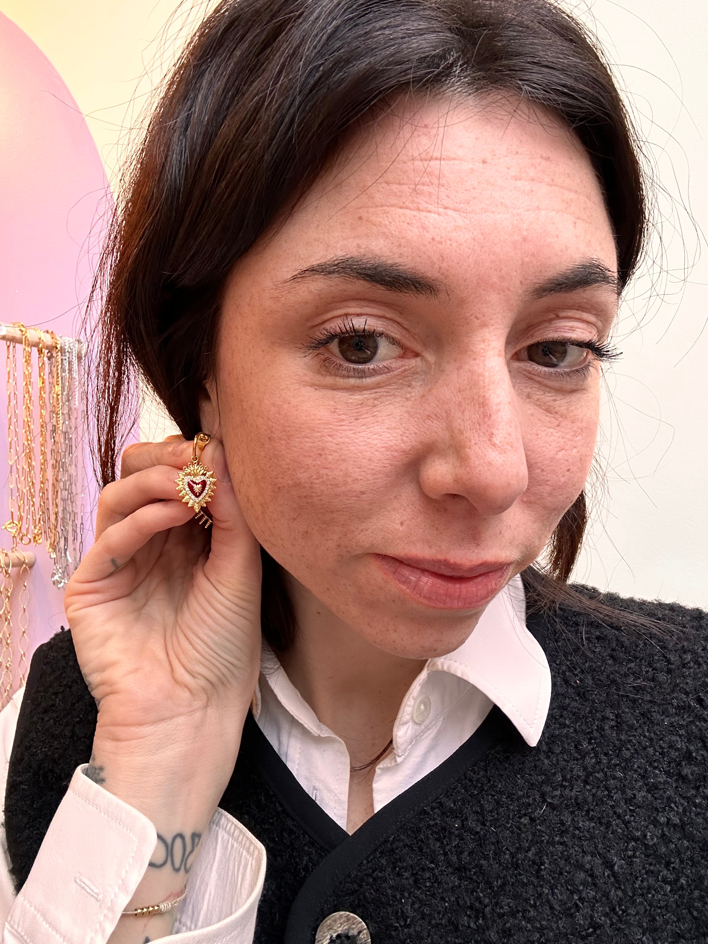 boucles d'oreilles ♥️ Coeur rayonnement