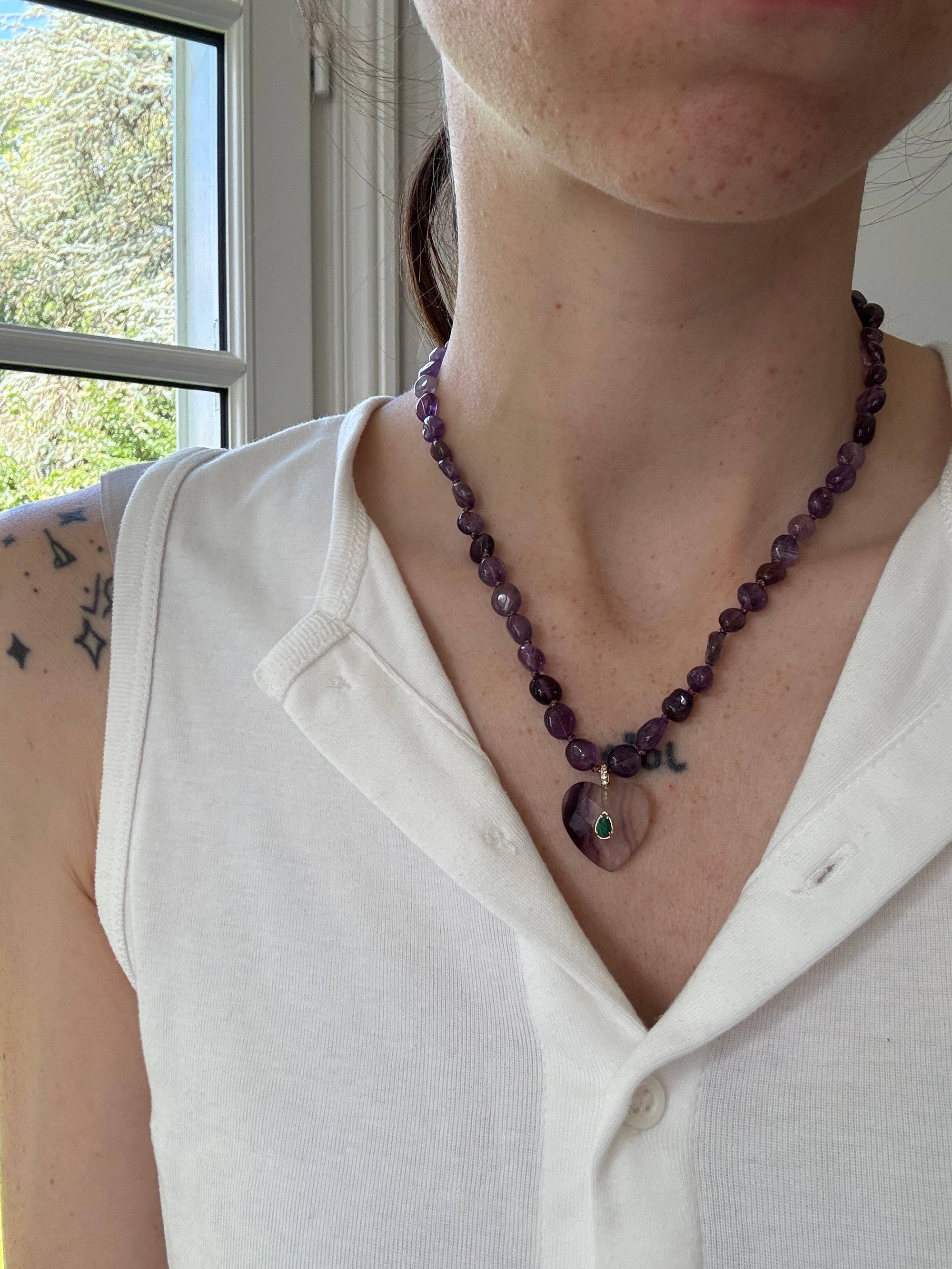 Collier Titanic Coeur Amethyste