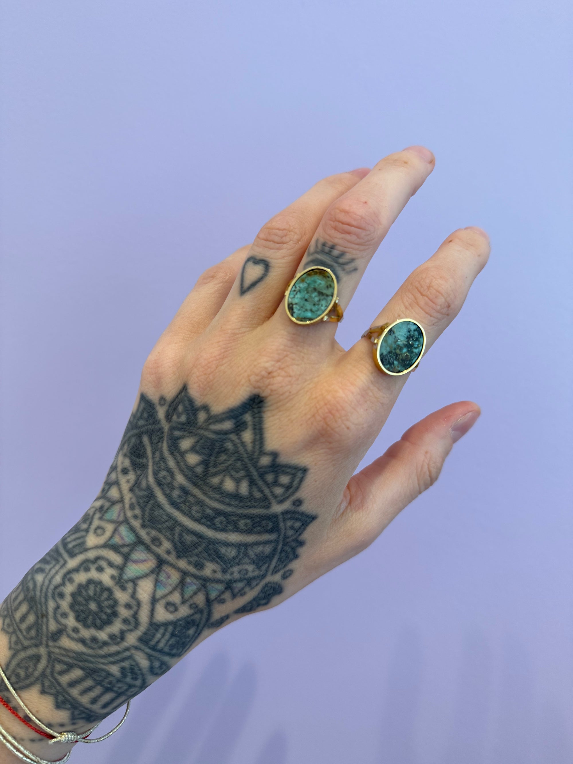 Bague Ovale Turquoise africaine