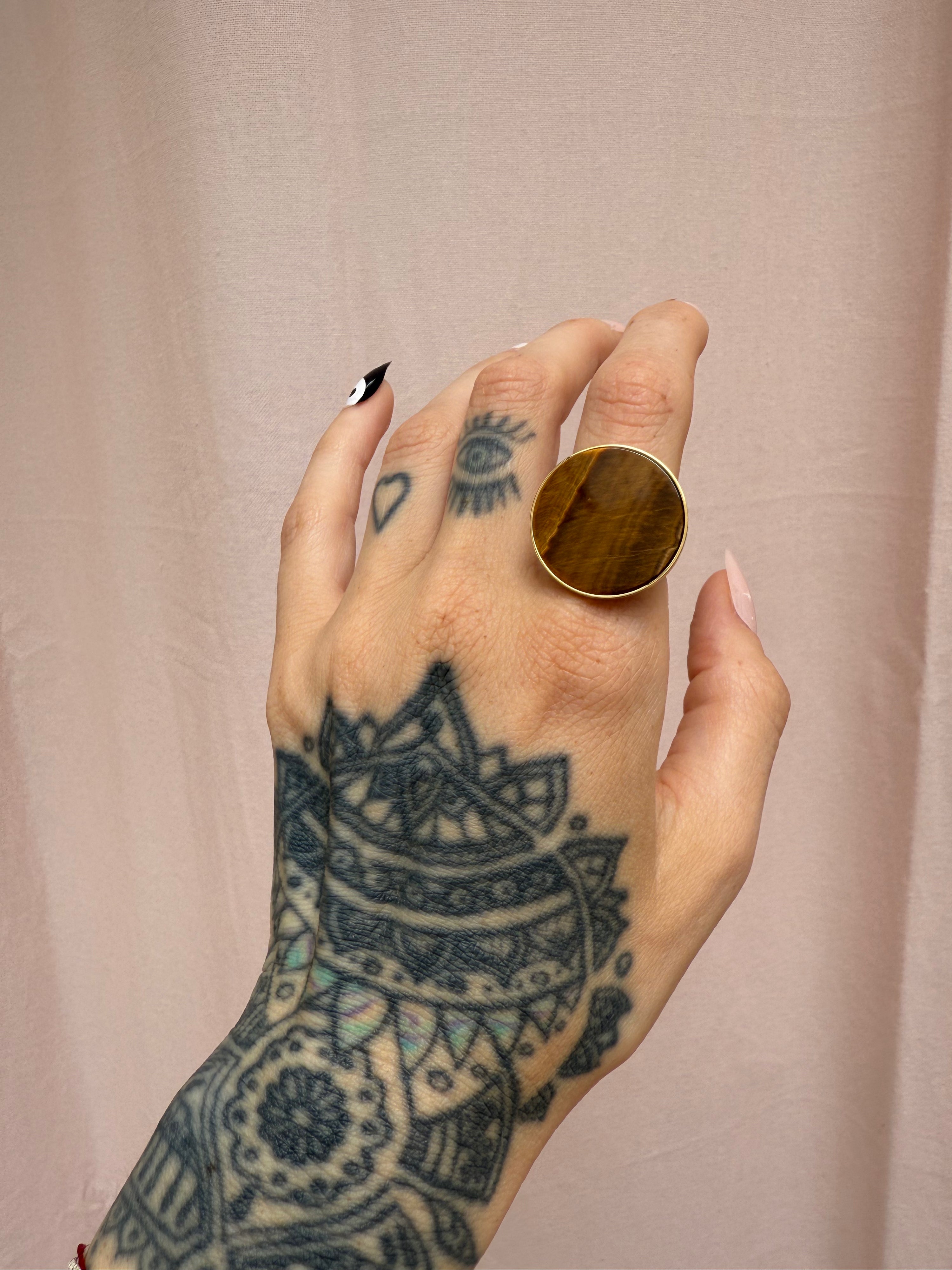 Bague plateau Oeil de Tigre