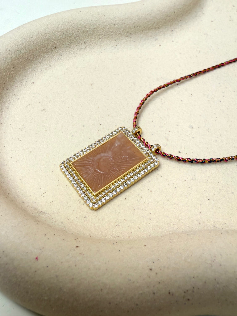 Collier Lune Quartz rose 🪞 AMOUR DE SOI