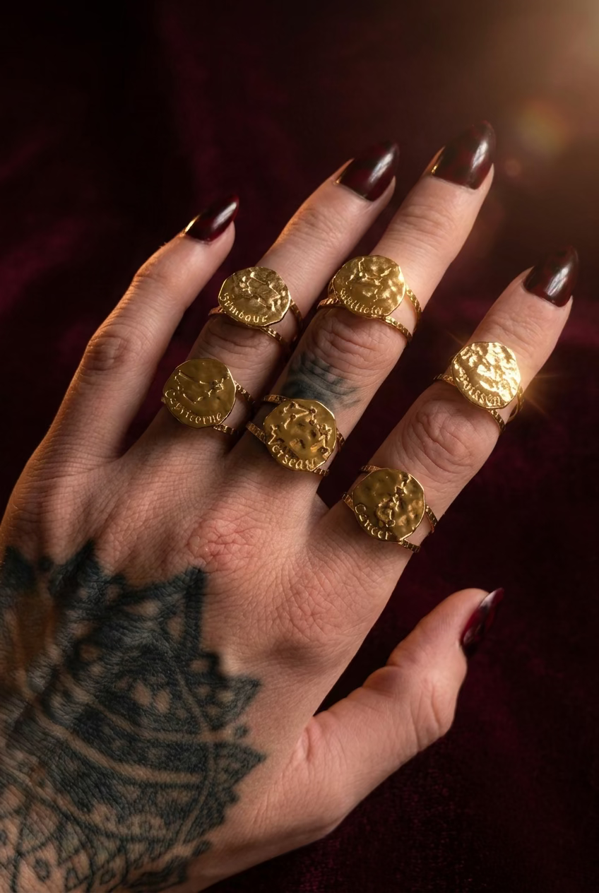 Bague Astro – Signe du Zodiaque en Acier Inoxydable