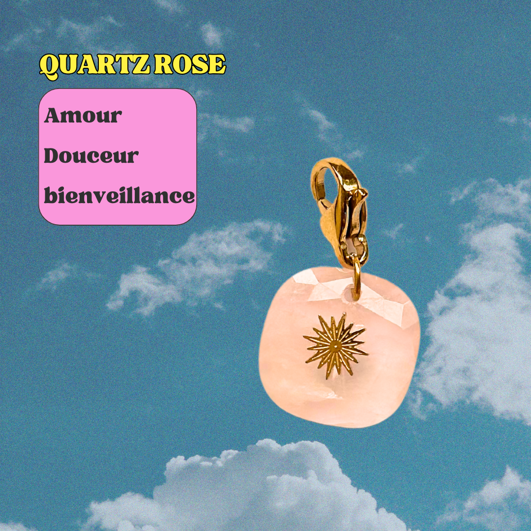 Charm ✦ Quartz rose & Sodalite Soleil