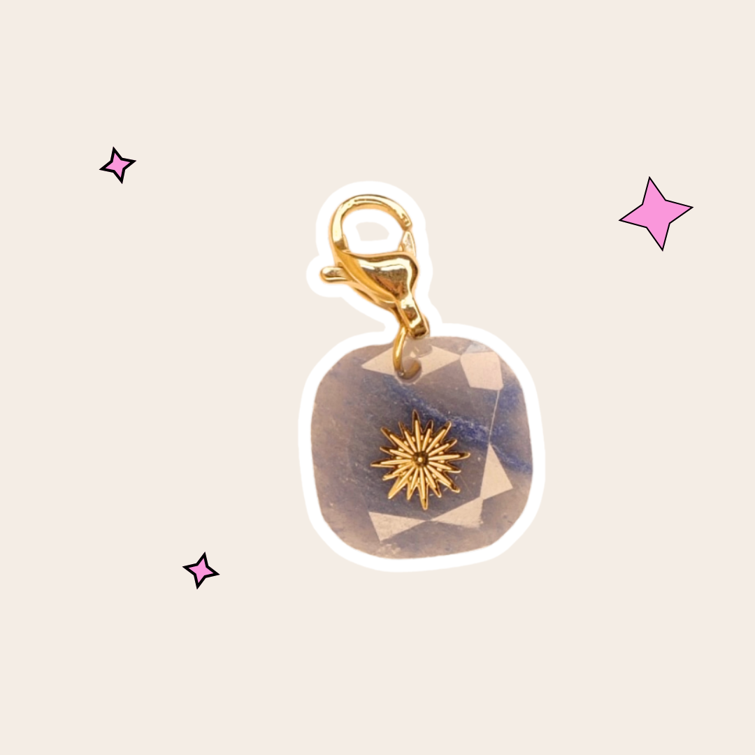 Charm ✦ Quartz rose & Sodalite Soleil