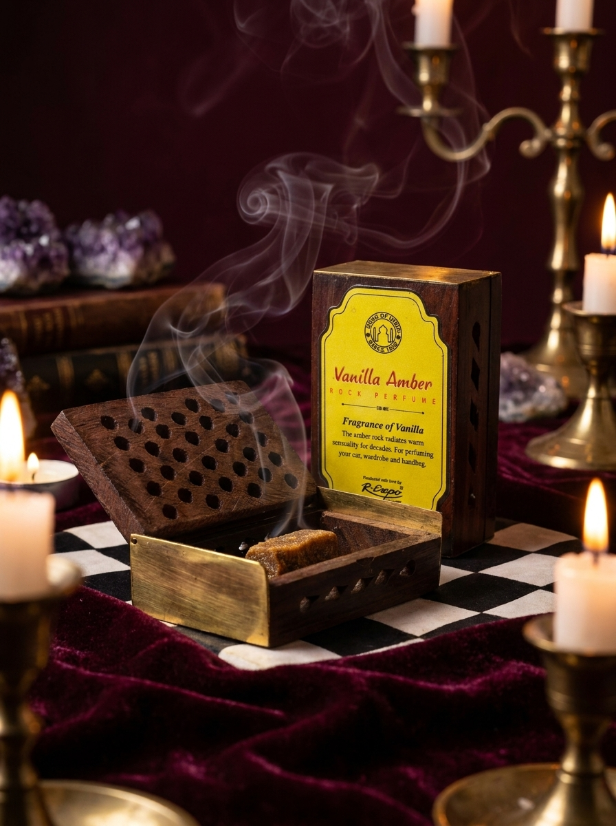 Encens Résine - Vanille Ambre & diffuseur en bois