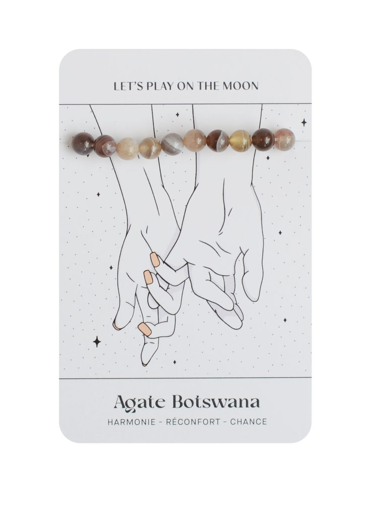 Bracelet Agate Botswana 🍀 Favorise la chance