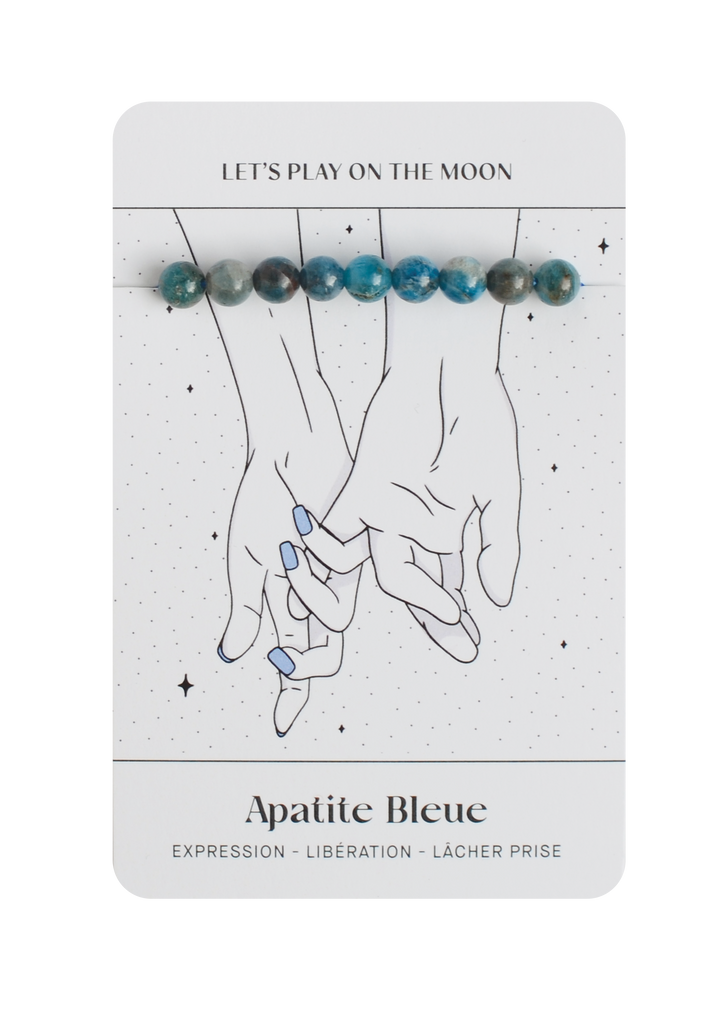 Bracelet Apatite bleue : Expression, Libération, Lacher prise