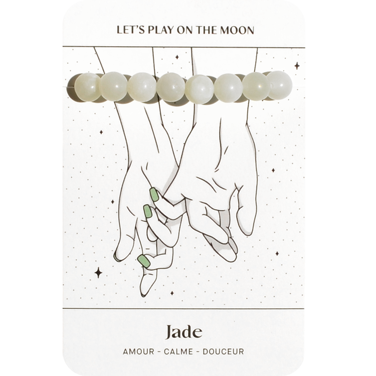 Bracelet Jade de Chine 8mm⎜Let's Play On The Moon