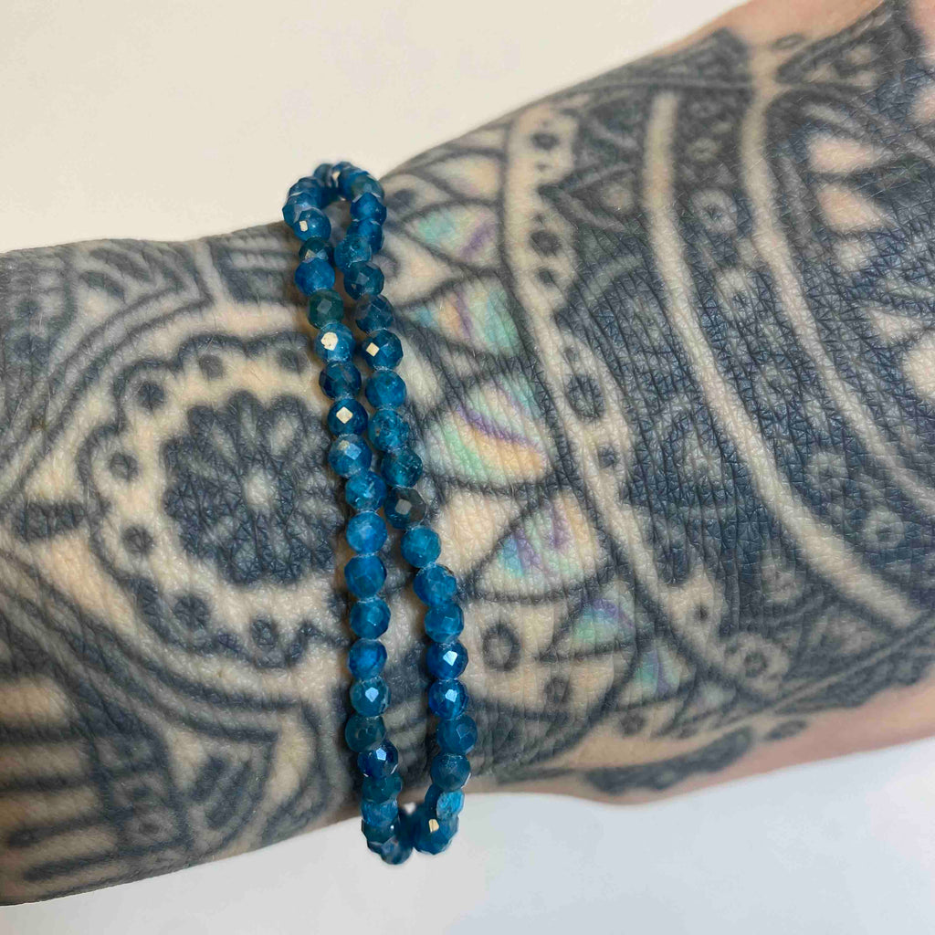 Bracelet Coeur en Apatite Bleue et Perles en Amazonite - Yogazen