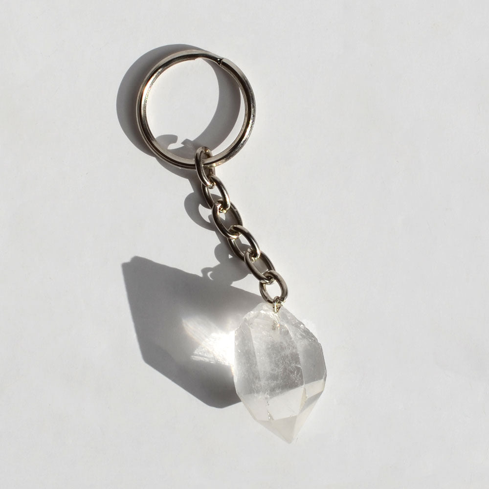 Rock crystal key ring