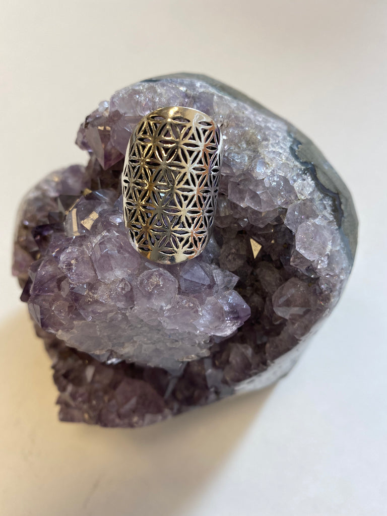 Flower of Life Oval Ring