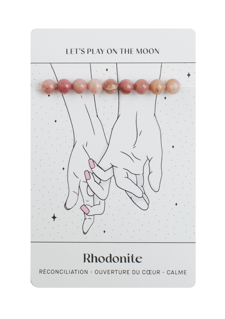 Bracelet de Rhodonite : Réconciliation, Ouverture du Coeur, Calme 